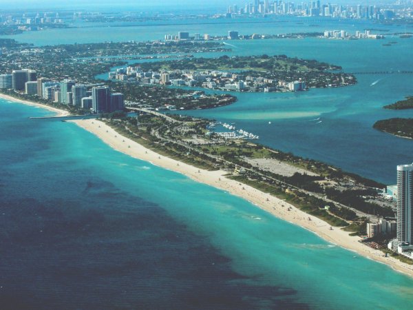 miami beach seen from the air