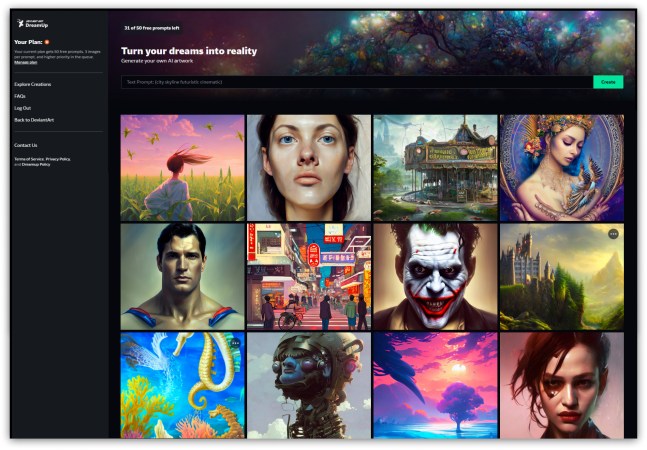 deviant art's dreamup AI generator tool