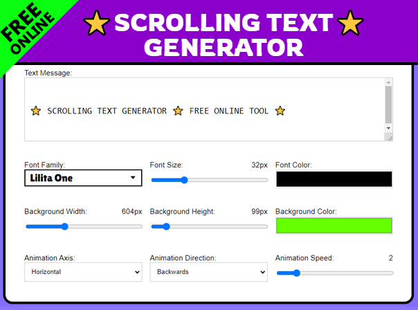 Scrolling Text Generator