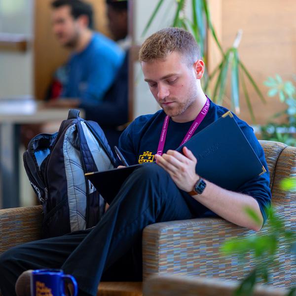 Student in chair