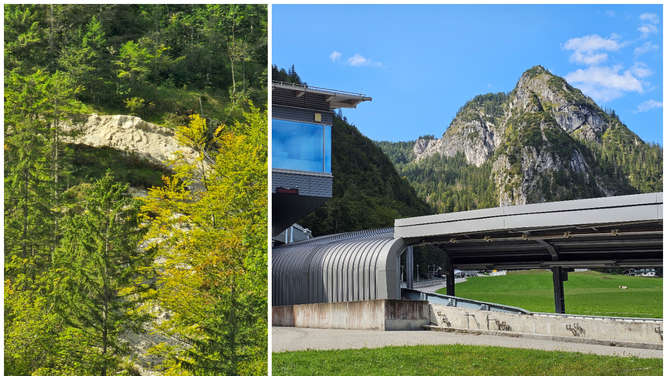 Tiefer Riss im Steilhang hinter der Kunsteisbahn am Königssee - Sind die Maßnahmen ausreichend?