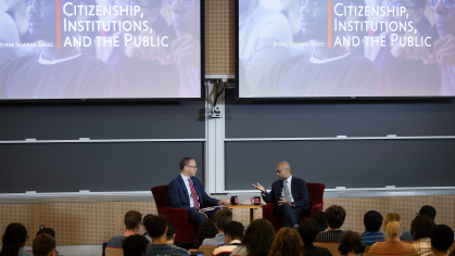 President Holloway in conversation with Rajiv “Raj” Vinnakota