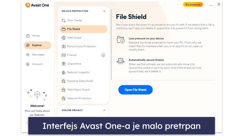 5. Avast One Essential — Efikasan antivirus sa odličnim alatkama za privatnost