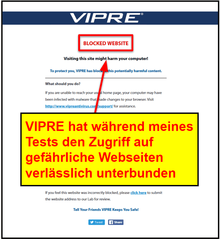 VIPRE Sicherheitsfunktionen