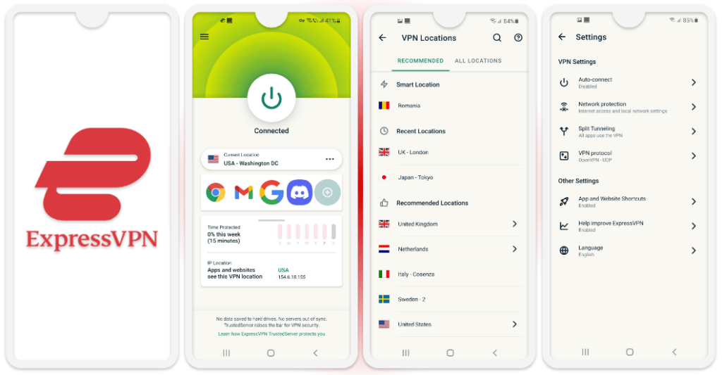 🥇 1. ExpressVPN – Beste VPN voor Android in 2024