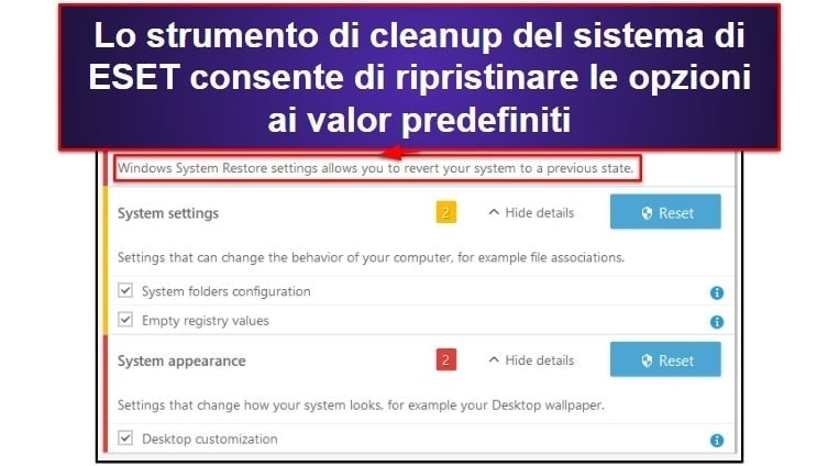 Le funzionalità di sicurezza di ESET