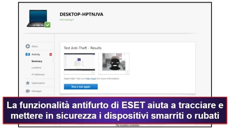 Le funzionalità di sicurezza di ESET