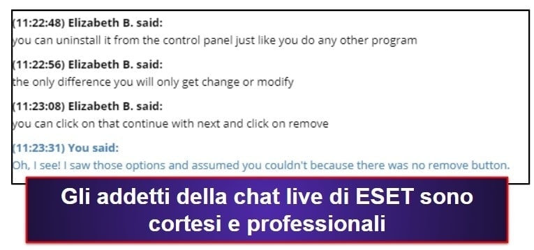 L’assistenza clienti di ESET