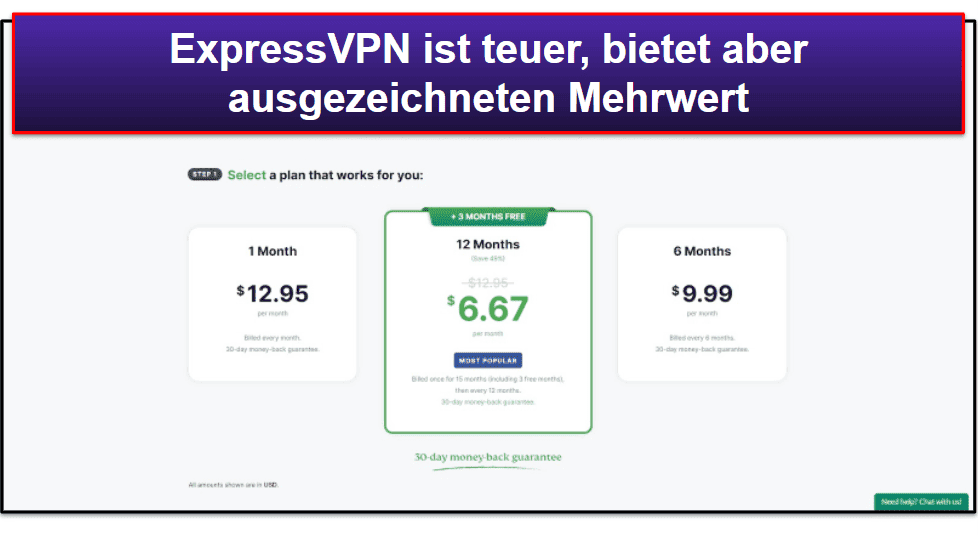 ExpressVPN Pakete &amp; Kosten