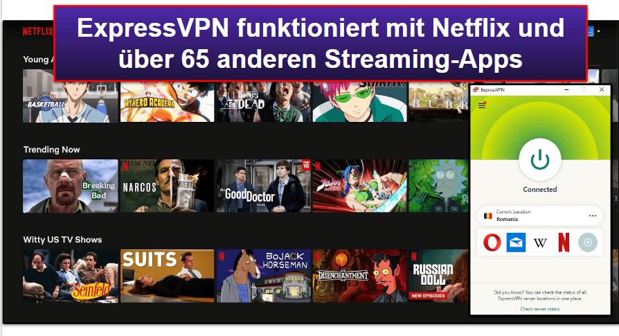 ExpressVPN Streaming-Unterstützung