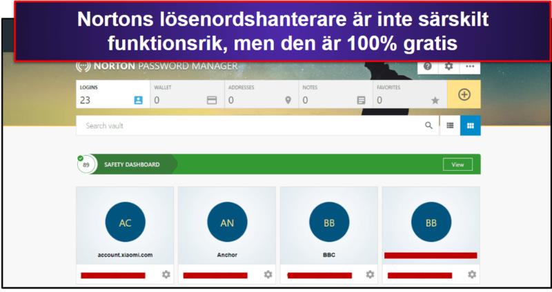 Bonus. Norton Password Manager — Bästa kombinationen av antivirus + lösenordshanterare