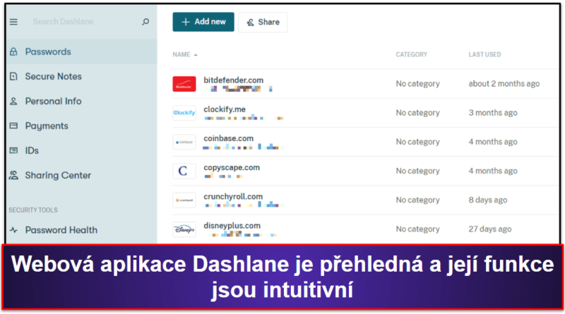 🥈2. Dashlane – Nejlepší dodatečné zabezpečení