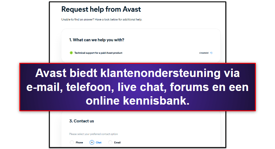 Avast Antivirus: Klantenondersteuning