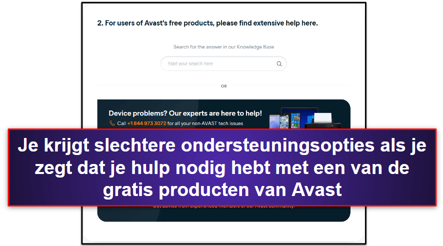 Avast Antivirus: Klantenondersteuning