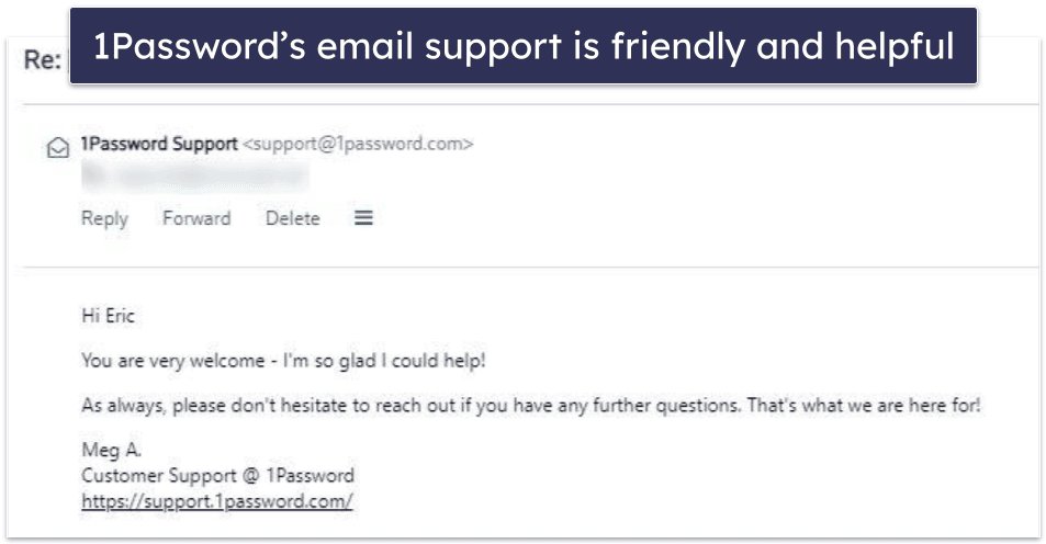 1Password Customer Support