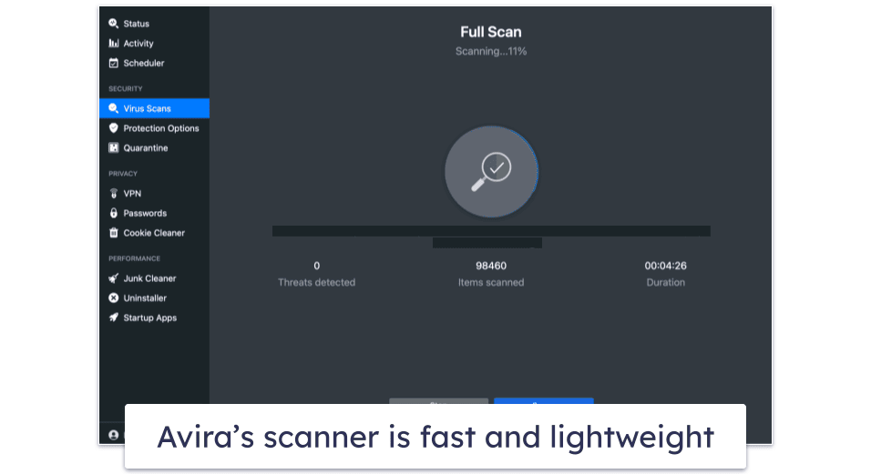 7. Avira Prime — Fast Virus Scans &amp; Secure Browsing