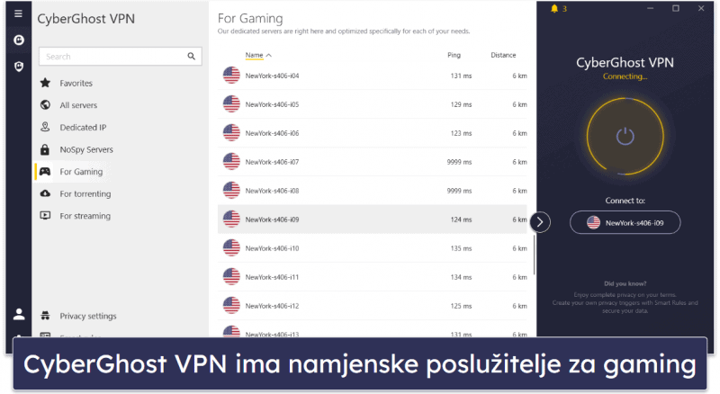 🥉3. CyberGhost VPN — Visoke performanse na velikom mrežom poslužitelja (preporučeno za gejming)