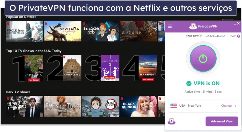 6. PrivateVPN — boa VPN para streaming