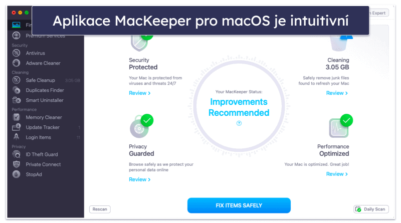 Bonus. MacKeeper – Intuitivní antivirus pro Mac s hodně funkcemi