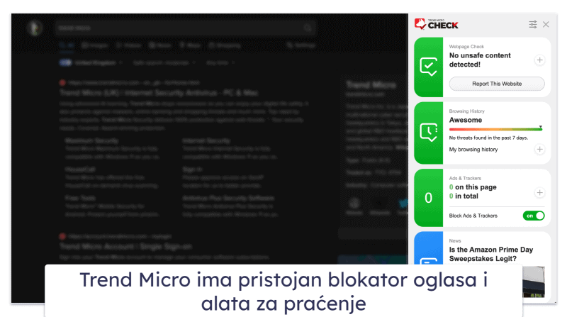 9. Trend Micro — najbolji za sigurno surfanje