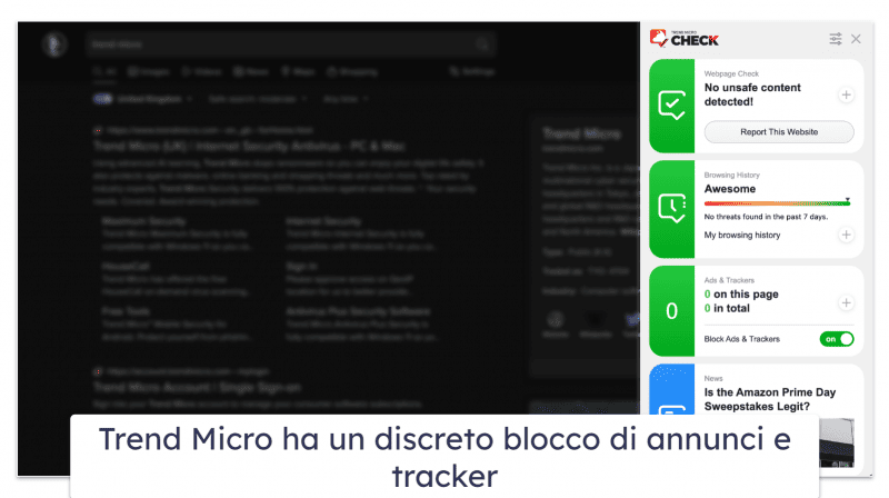 9. Trend Micro — Ideale per la navigazione sicura sul web