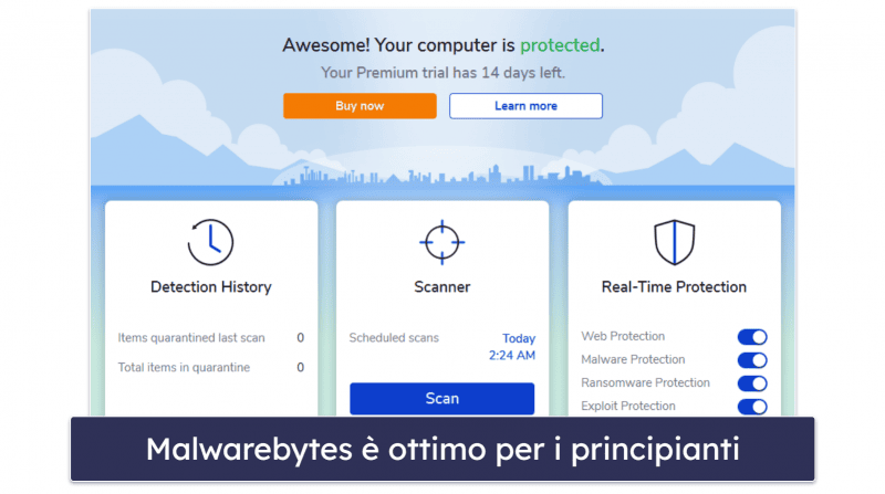 10. Malwarebytes — Ideale per la protezione di base