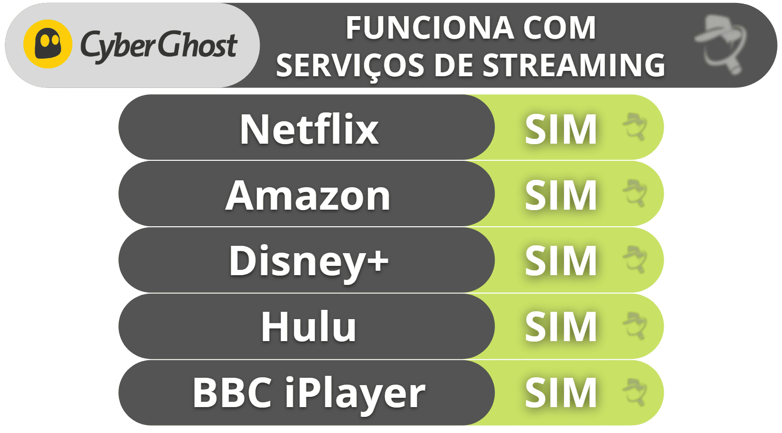 Suporte do CyberGhost VPN para streaming