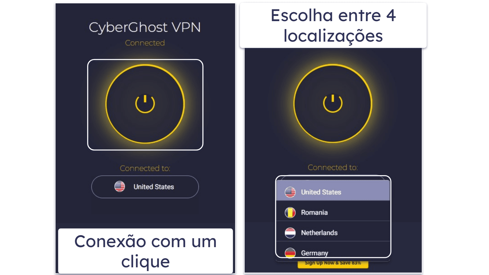 Facilidade de uso do CyberGhost VPN: apps para celular e desktop