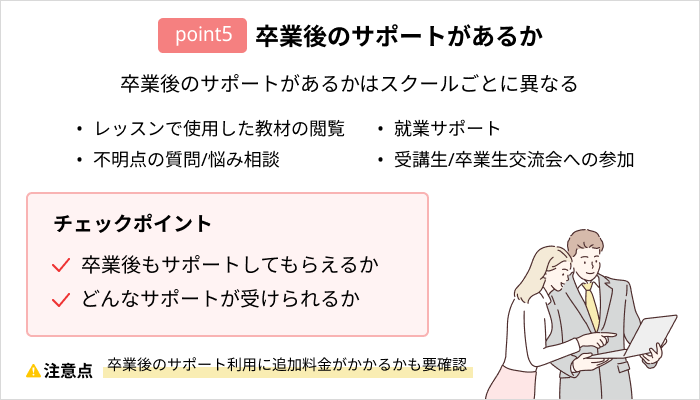 プログラミングスクールの選び方：卒業後のサポートがあるか