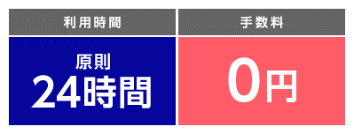 利用時間 原則24時間 手数料 0円