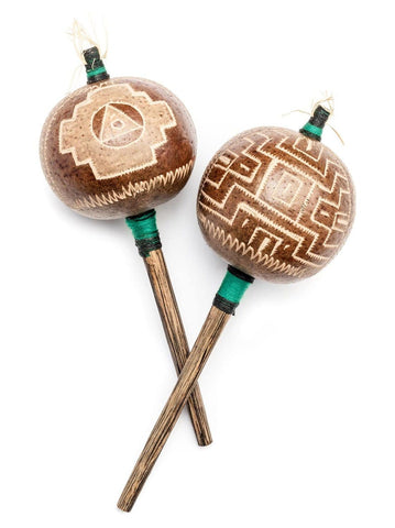 Peruvian Amazon Gourd  Rattle - Chakana