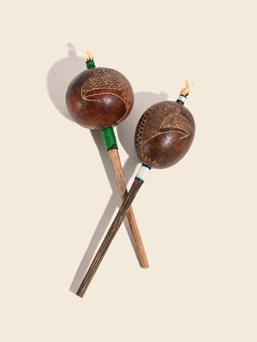 Peruvian Amazon Gourd Rattle - Eagle and Condor