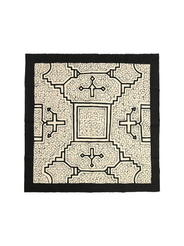 Shipibo Painted Cloth - White-Black