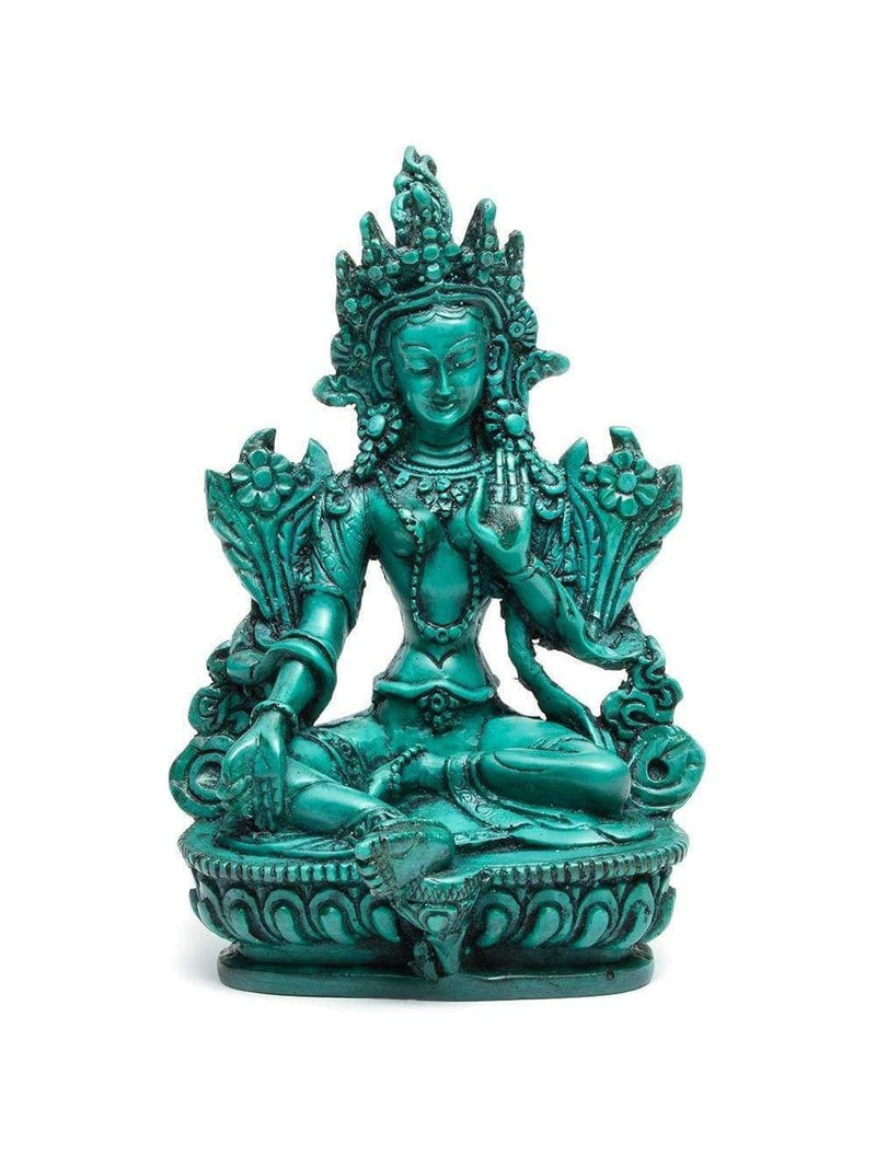 Green Tara Resin Statue - 6 in