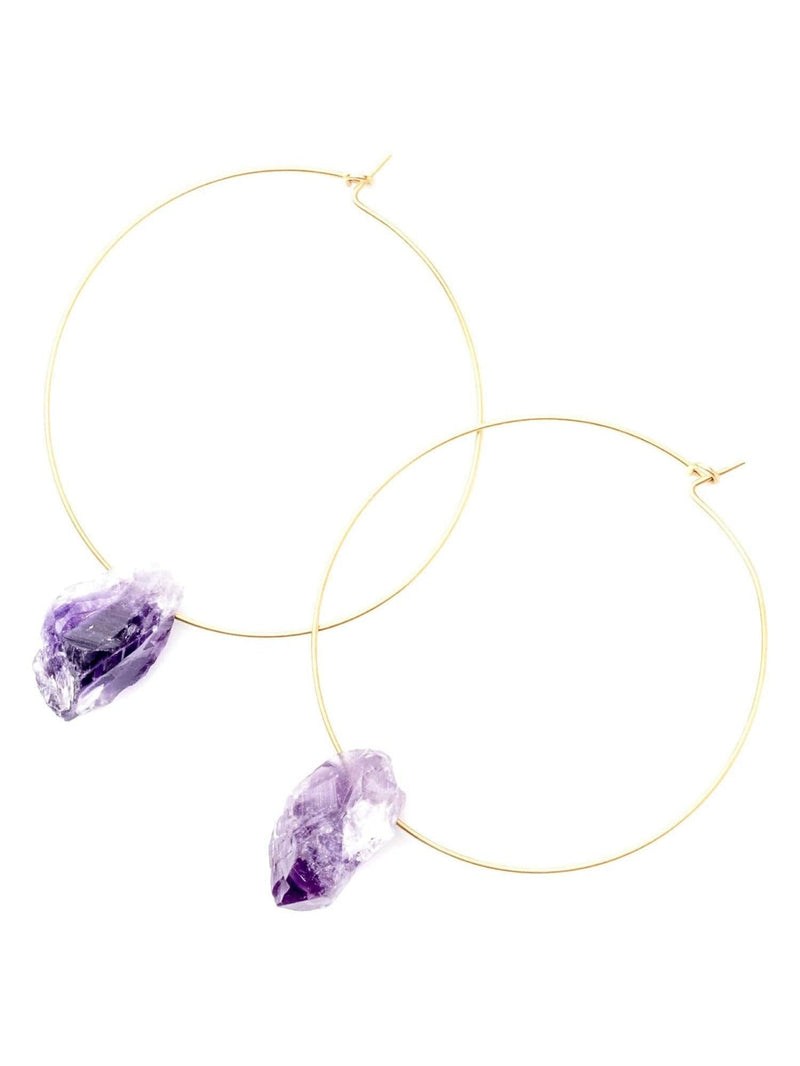 Amethyst Hoop Earrings