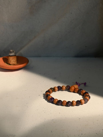 Amethyst & Sandalwood Wrist Mala