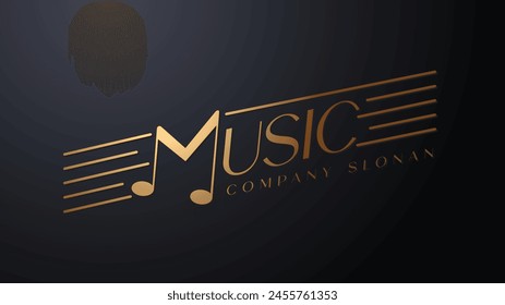 M Music theme letter logo. Music logo concept with two musical notes in an M letter shape. Vector logo, icon, sign  symbol design.  เวกเตอร์สต็อก