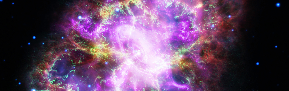 Crab Nebula in bright neon colours