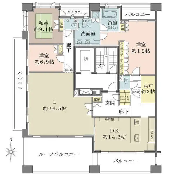 セントラルガーデン・レジデンスＡ棟 間取図