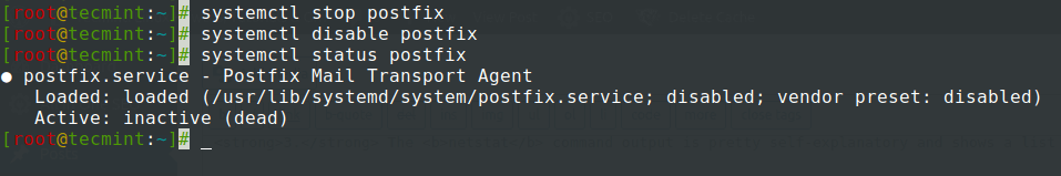 Stop Postfix Service