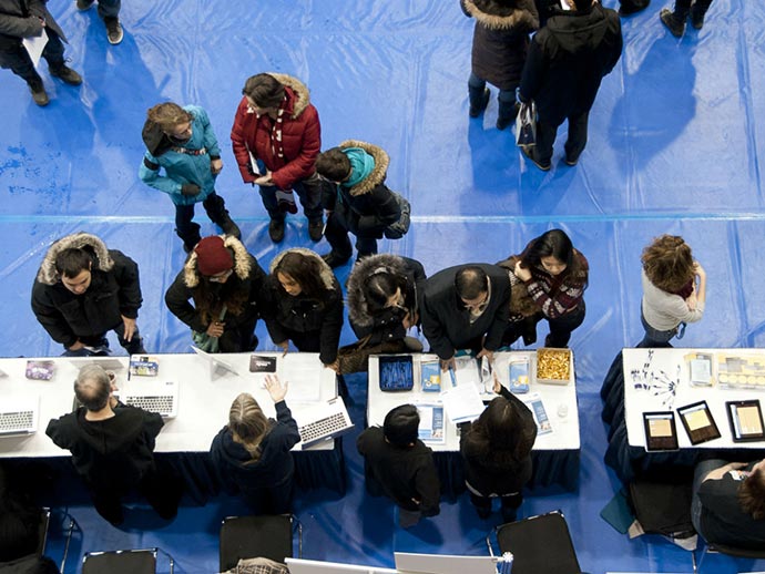 Overhead shot of Career Fair