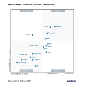 Un leader : 2024 Gartner® Magic Quadrant™ pour les plateformes de données clients.