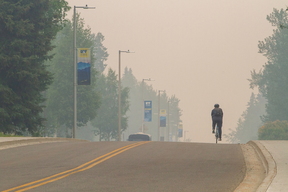 Wildfire smoke on the UAF campus