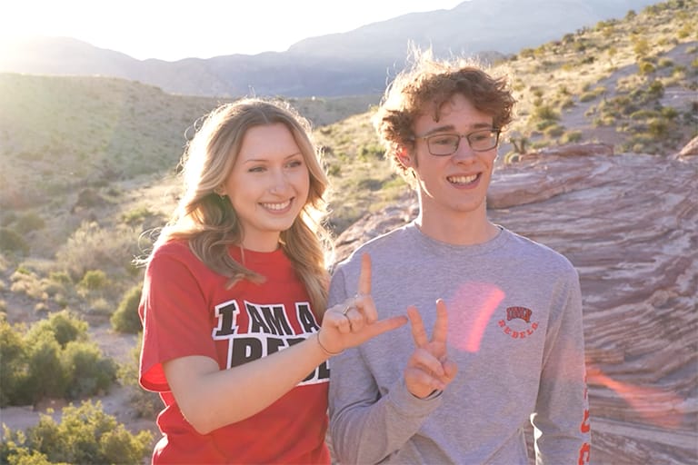 Two students at Red Rock Canyon