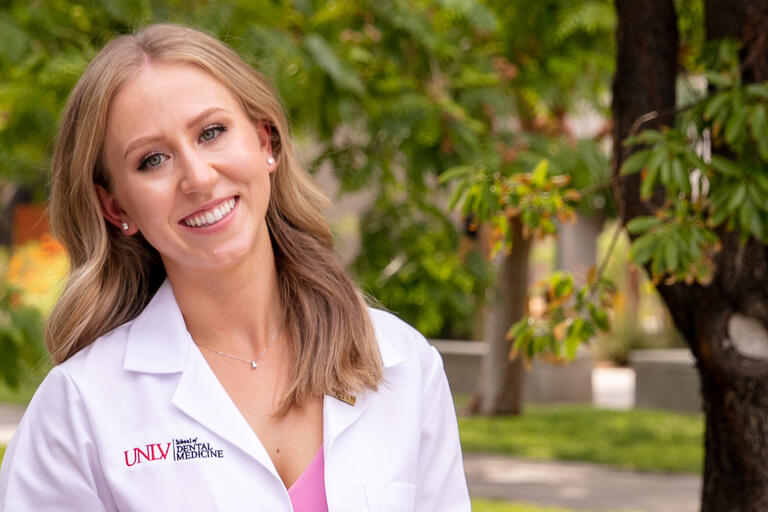 Kathryn Mueller Smiles at White Coat Ceremony