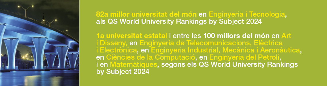 1a universitat estatal i entre les 25 millors i entre les 25 millors del món en Arquitectura, segons el QS World University Rankings by Subject 2023 1a universitat estatal i entre les 35 millors del món en Enginyeria Civil, segons el QS World University Rankings by Subject 2023.