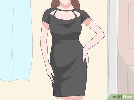 Step 2 Keep things classy by wearing a simple black dress.