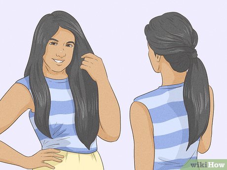 Step 2 Wear your hair down or in a ponytail for a simple, easy option.