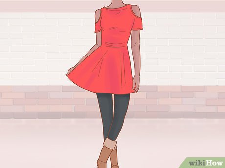 Step 3 Make date night warmer with leggings under your dress.