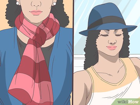 Step 1 Add a scarf or hat to your outfit for a splash of color and style.